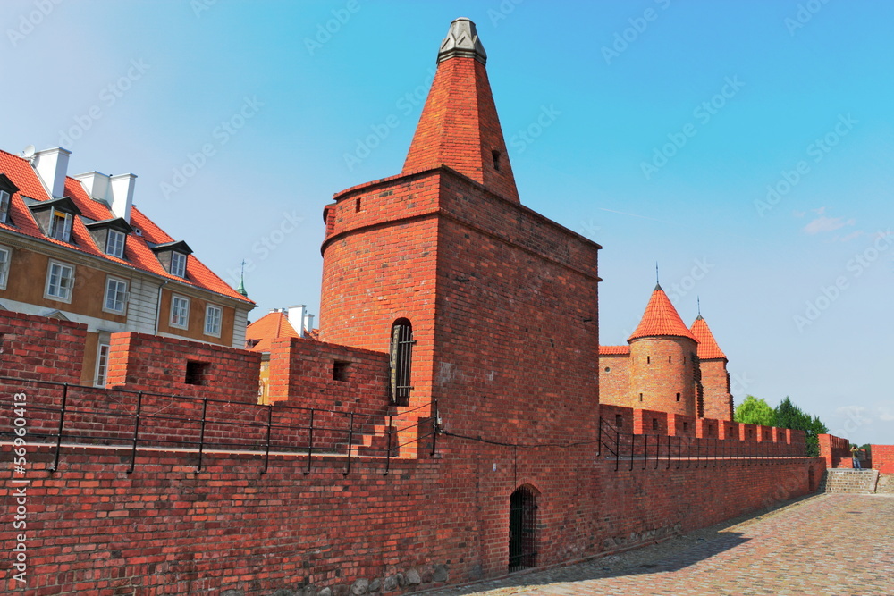 Warschau, Stadtmauer und Barbakane