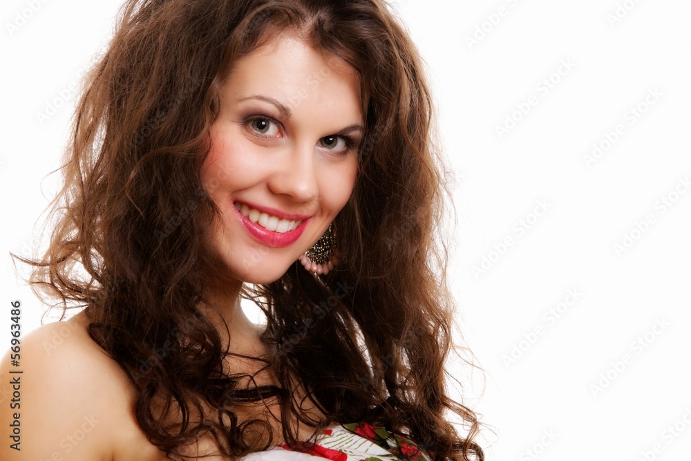 Portrait of beautiful girl long curly hair Portrait of beautiful girl long curly hair