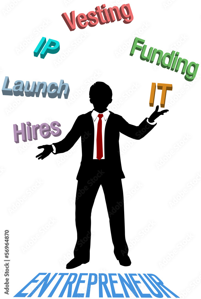 Entrepreneur juggles lean startup plan Entrepreneur juggles lean startup plan