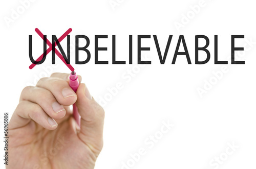 Changing word unbelievable into believable