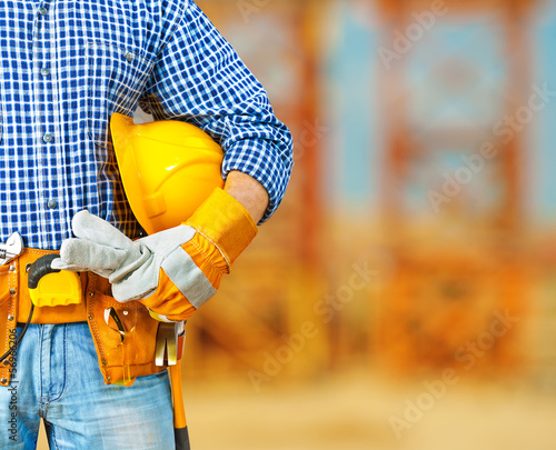 worker on construction site photo