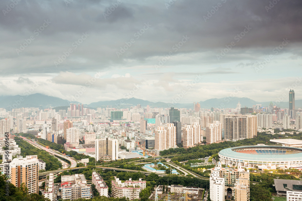 Fototapeta premium Aerial view of chinese city,shenzhen