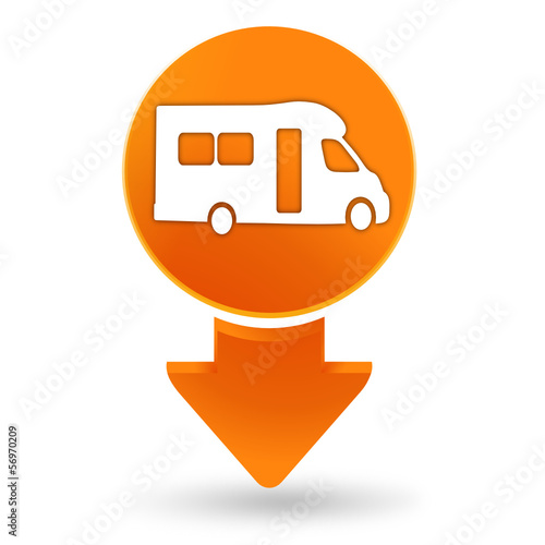 camping car sur signet orange