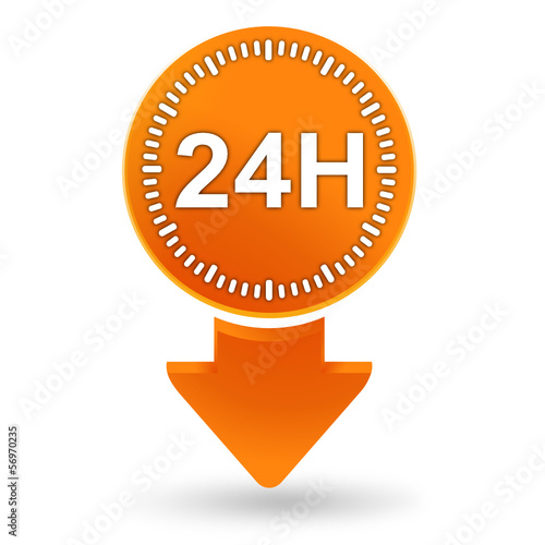 24 heures sur signet orange