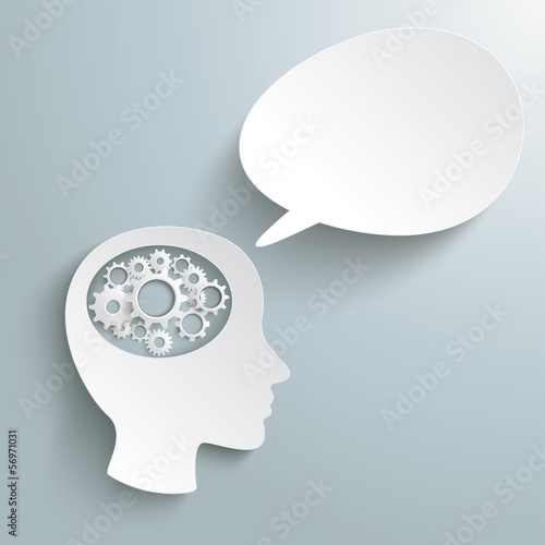 White Head Speech Bubble Gears PiAd