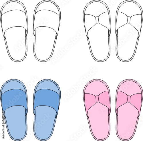 Vector illustration of home slippers