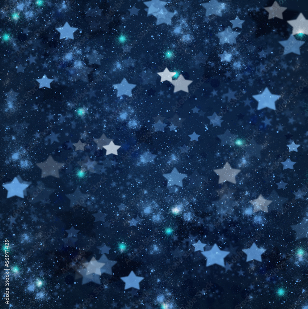 christmas stars on blue   background - obrazy, fototapety, plakaty 