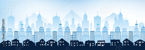 Blue cityscape