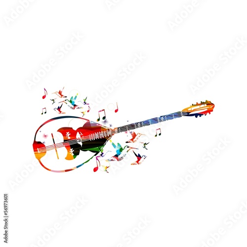 Abstract music background with bouzouki
