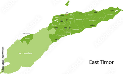 Green East Timor map