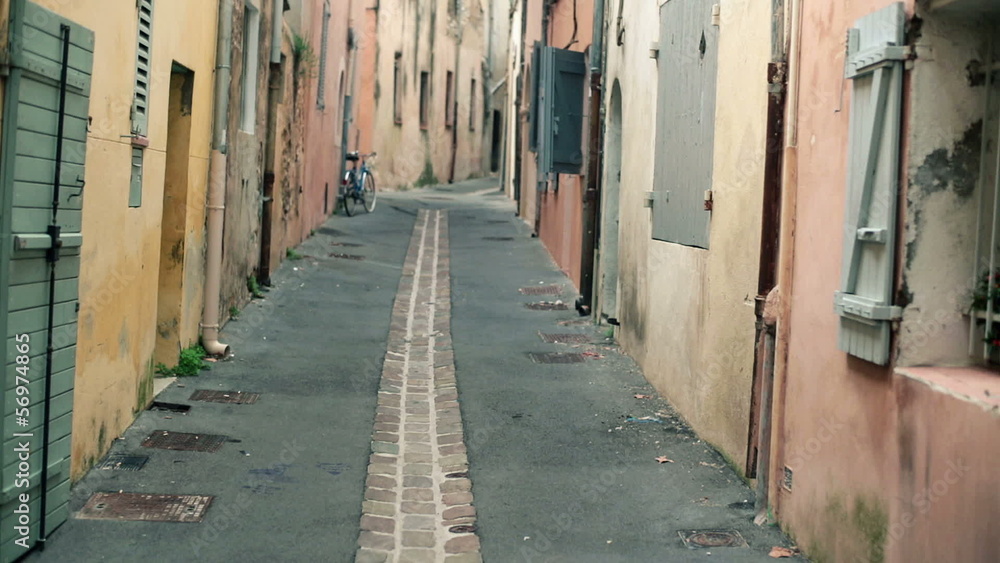 Camera walk by old tenement houses Camera walk by old tenement houses