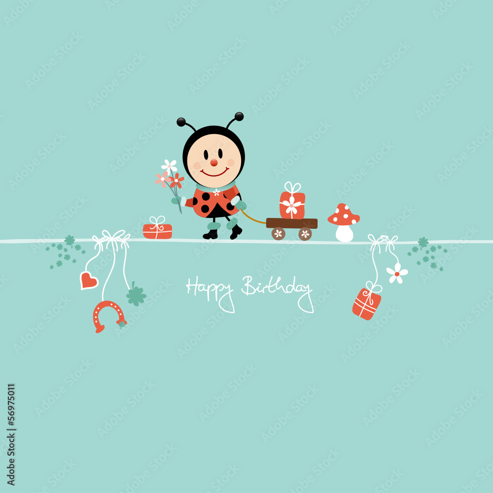 Ladybug Bouquet & Symbols Retro Ladybug Bouquet & Symbols Retro