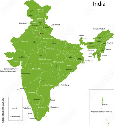Green India map