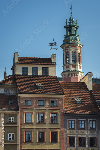 Old historic houses on Old Town square in Warsaw #56978492