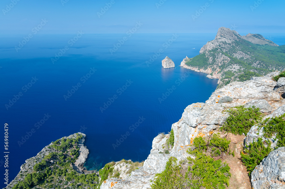 Formentor cape - landscape from hill tower