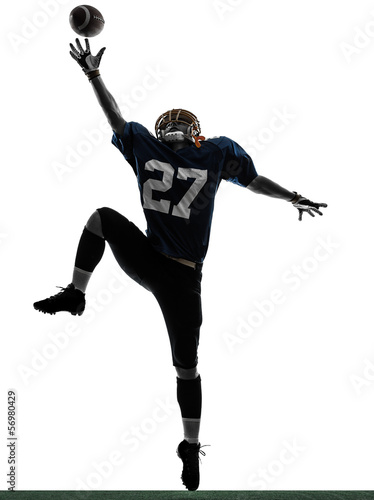 Fényképezés american football player man catching receiving silhouette