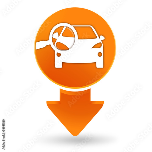 contrôle technique voiture sur signet orange