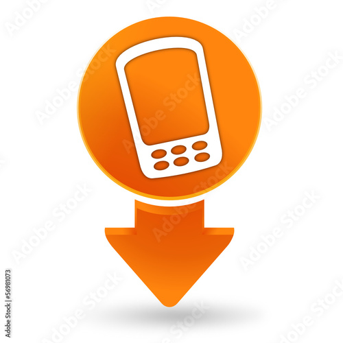 téléphone sur signet orange