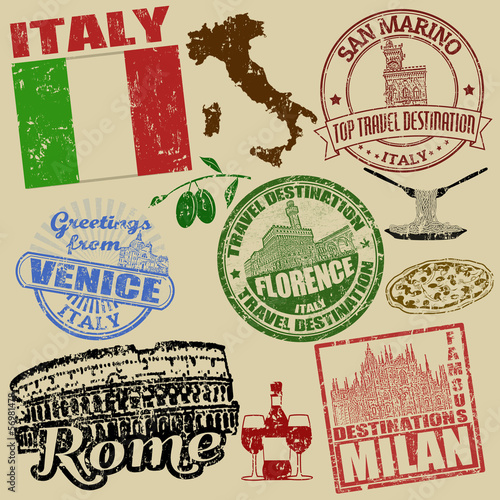 Stamps with Italy