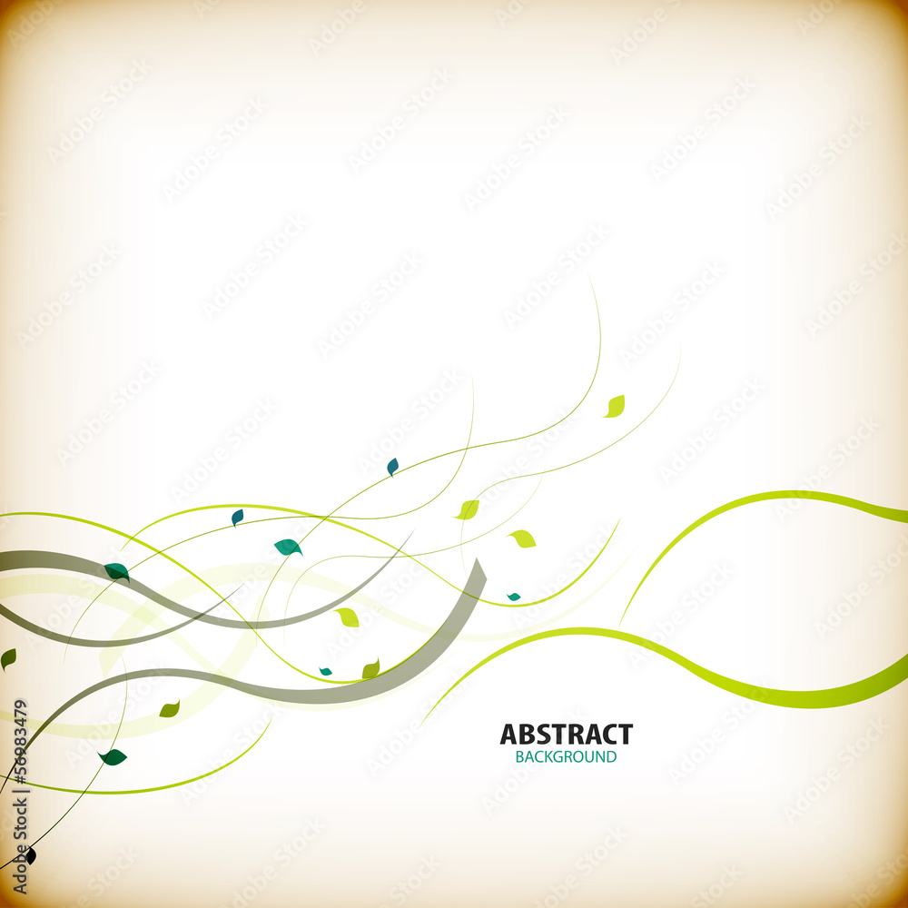 Minimal autumn floral background lines and leaves Minimal autumn floral background lines and leaves