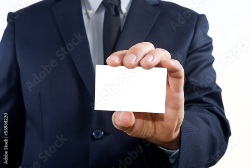 Showing a business card