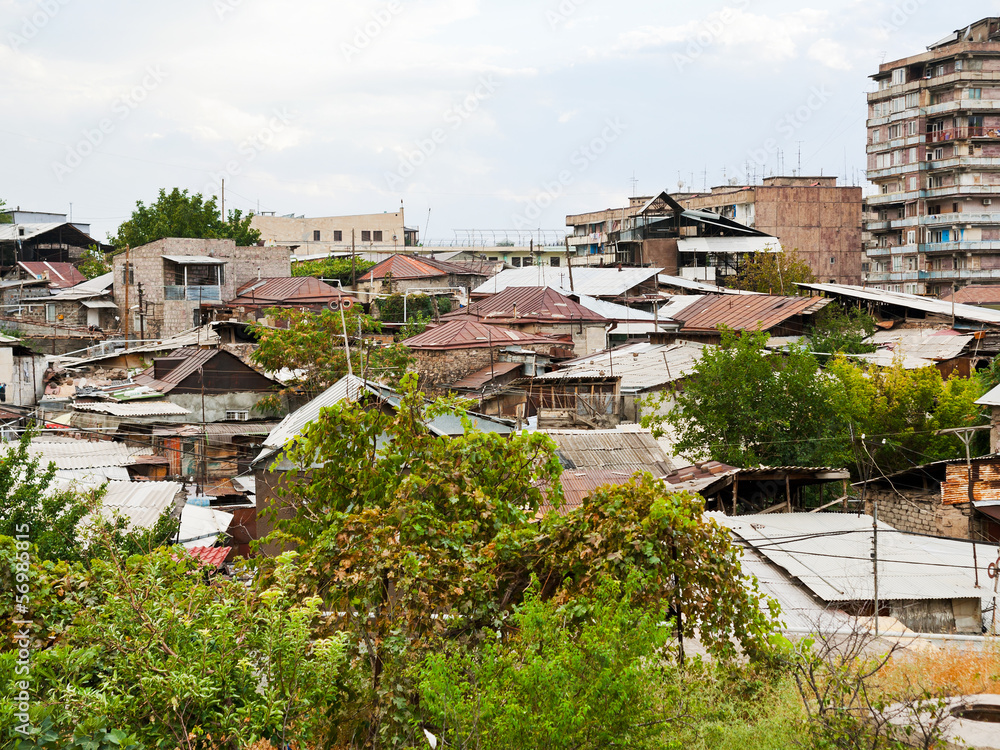 Fototapeta premium old residential area in Yerevan