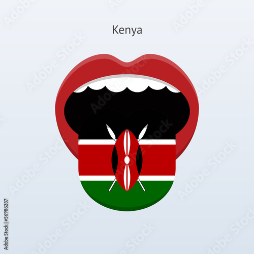 Kenya language. Abstract human tongue.