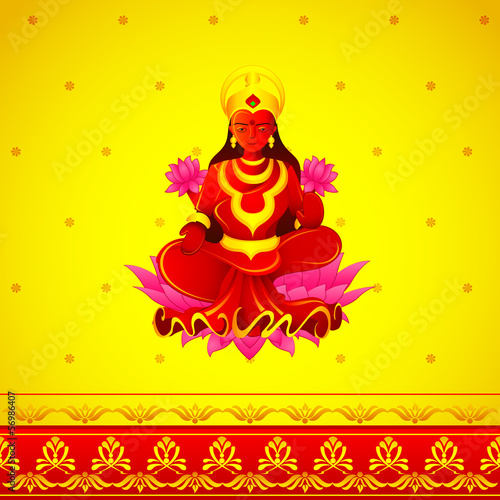 vector illustration of Godess Lakshmi in Diwali