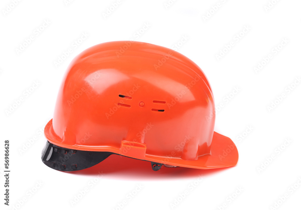 Side view of red hard hat. Side view of red hard hat.