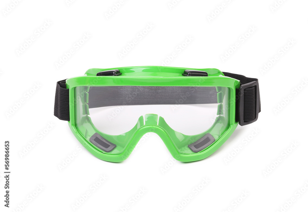 Green protective glasses. Green protective glasses.
