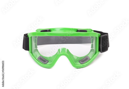 Green protective glasses.