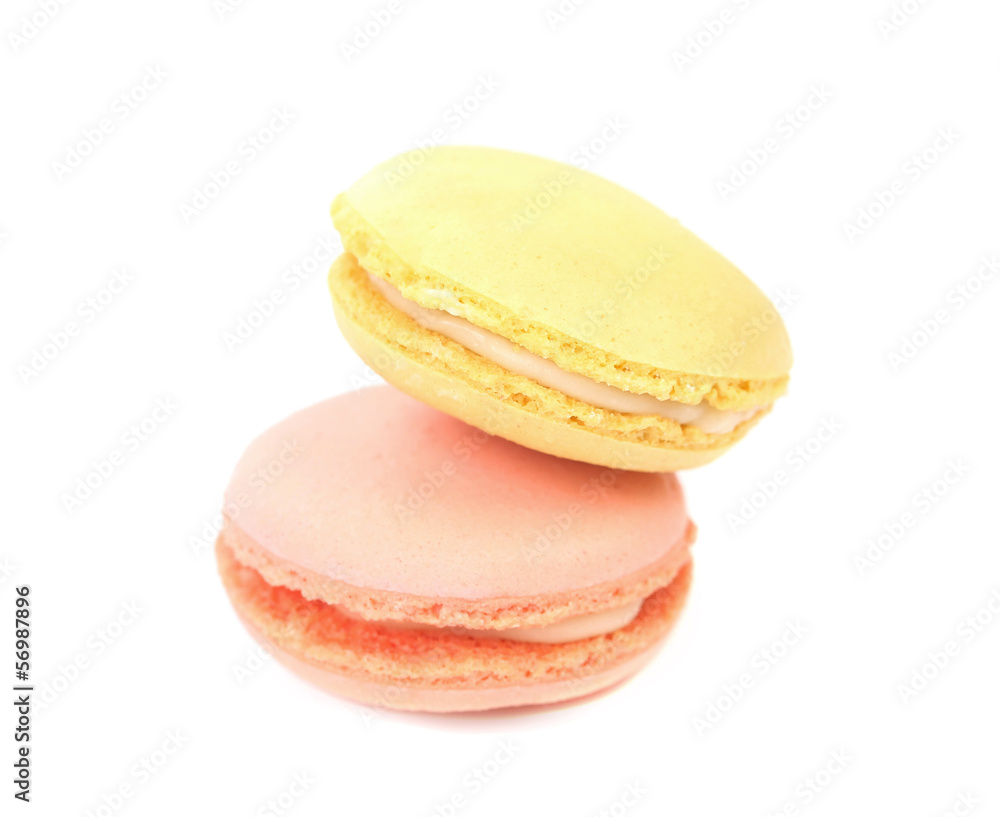 Two various macaron cakes. Close up. Two various macaron cakes. Close up.