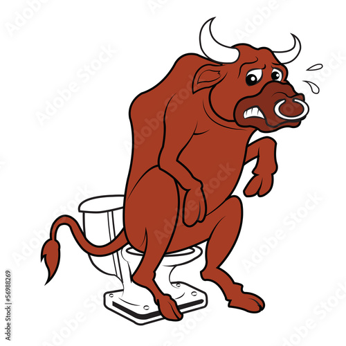 Bull on Toilet