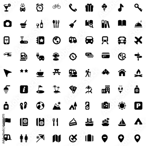 travel iconset black