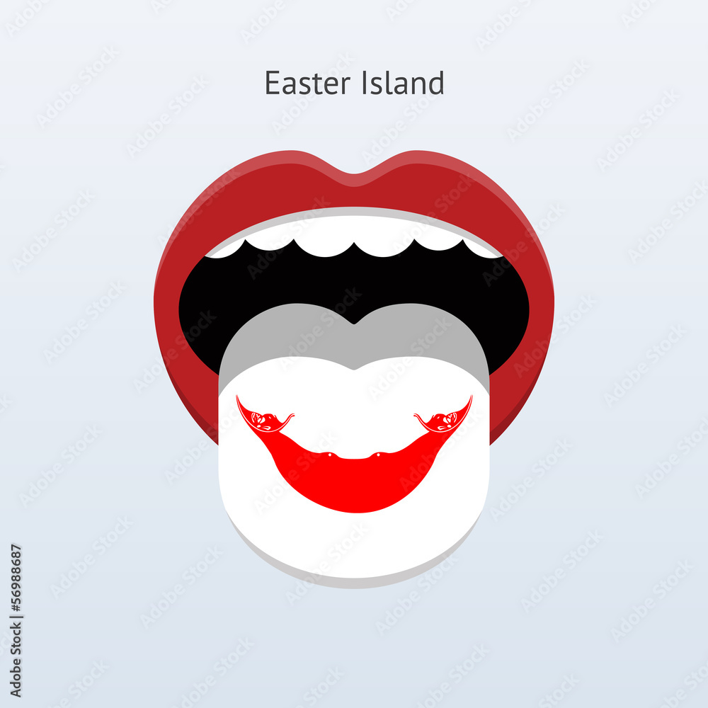 Easter Island language. Abstract human tongue. Easter Island language. Abstract human tongue.