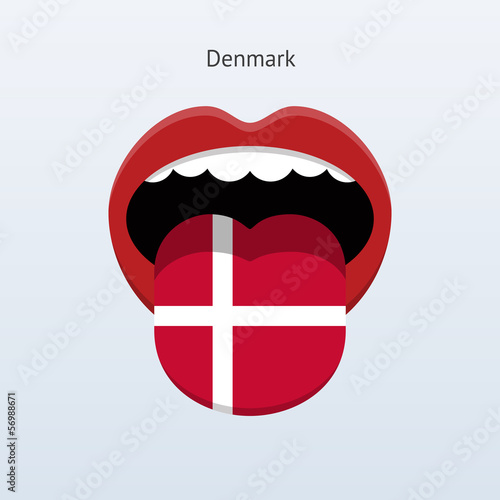 Denmark language. Abstract human tongue.