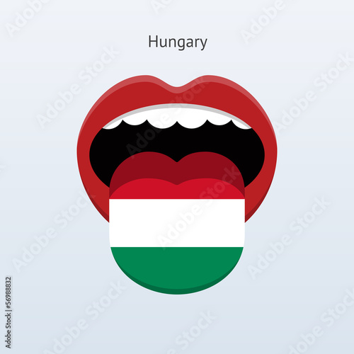 Hungary language. Abstract human tongue.
