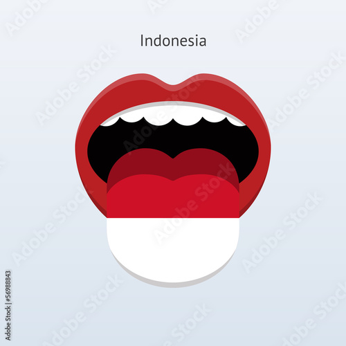 Indonesia language. Abstract human tongue.
