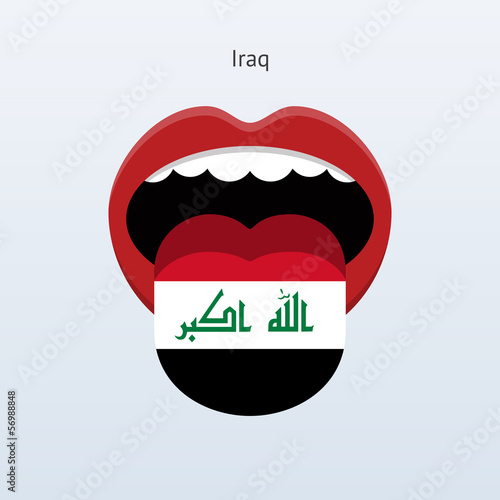 Iraq language. Abstract human tongue.