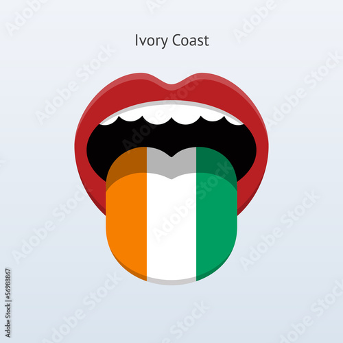 Ivory Coast language. Abstract human tongue.