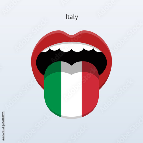 Italy language. Abstract human tongue.