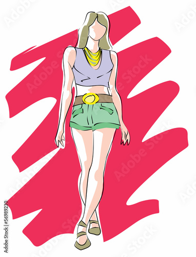 Girl in short pants