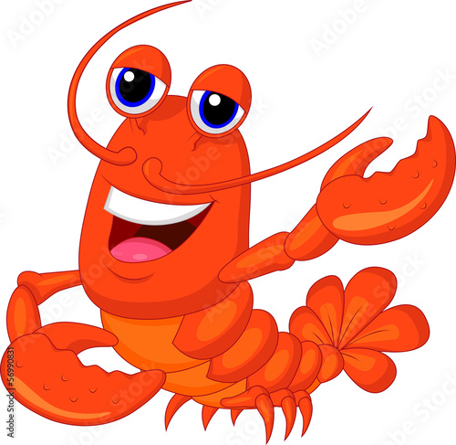 Fotografie, Tablou Cute lobster cartoon presenting
