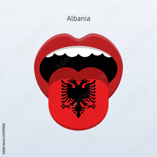 Albania language. Abstract human tongue.