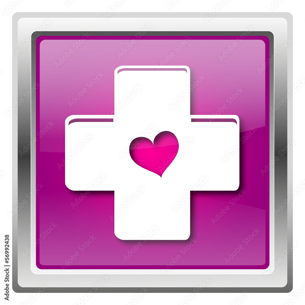 Cross with heart icon Cross with heart icon