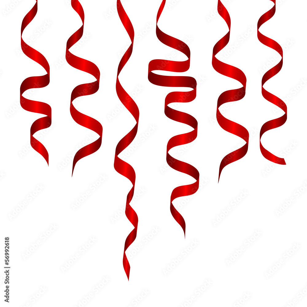 Christmas decoration.red serpentine isolated on white background Christmas decoration.red serpentine isolated on white background