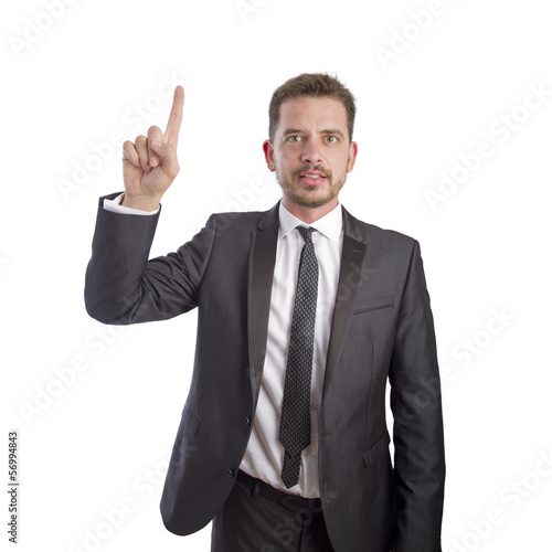 Business man pointing with his finger