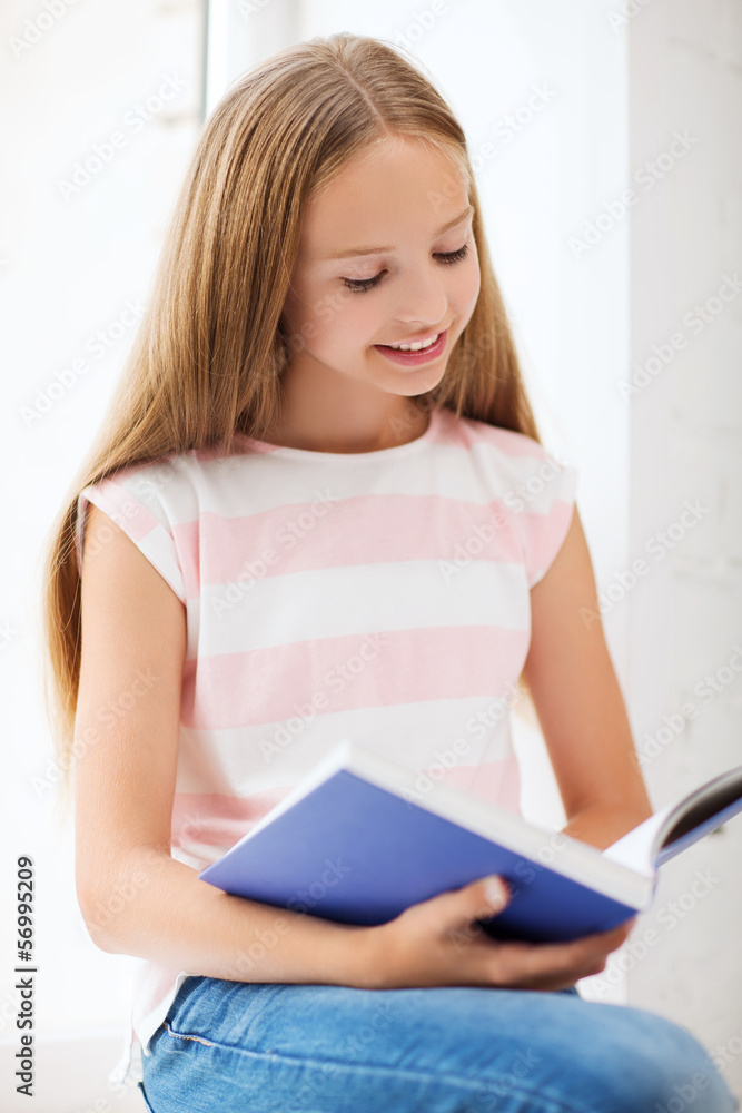 student girl studying at school student girl studying at school