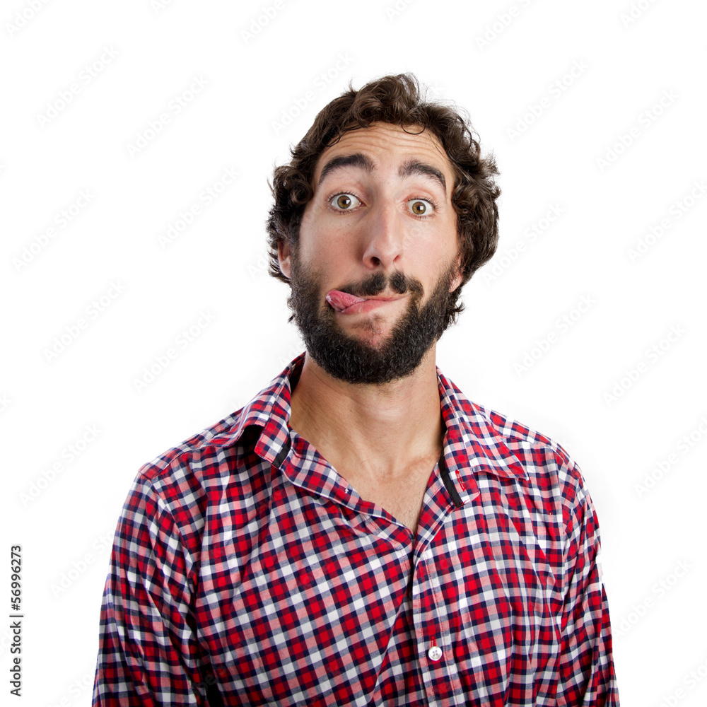 Fototapeta premium Man pulling his tongue out