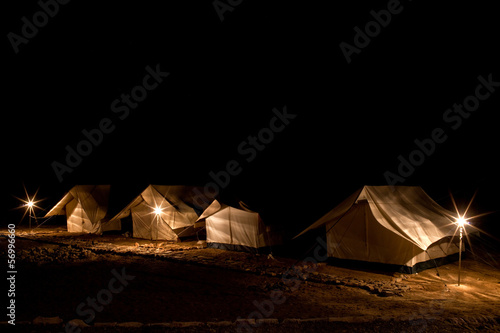Camping tents at the evening